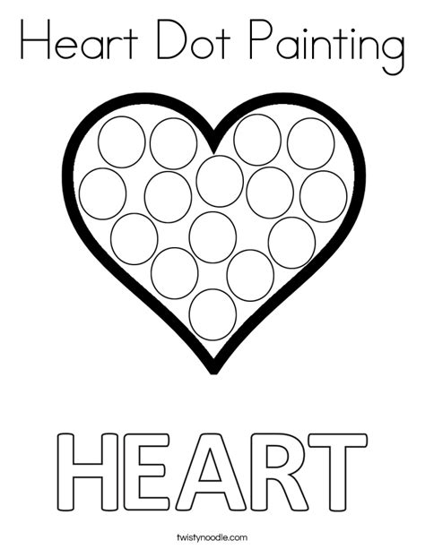 Heart Dot Painting Coloring Page - Twisty Noodle