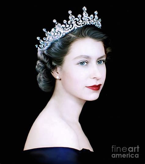 Queen Elizabeth II - The Young Queen Digital Art by Artworkzee Designs - Pixels