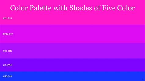 Color Palette With Five Shade Shocking Pink Electric Violet Electric Violet Electric Violet Blue