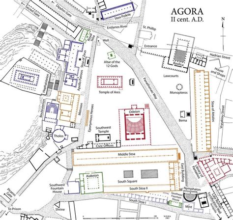 Atenas agora mapa - Mapa de ágora de Atenas (Grecia)