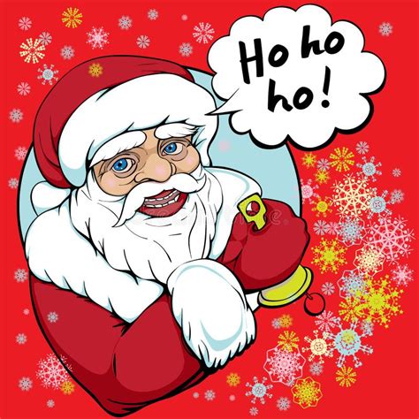 Ho ho ho santa stock vector. Illustration of postcard - 35554271