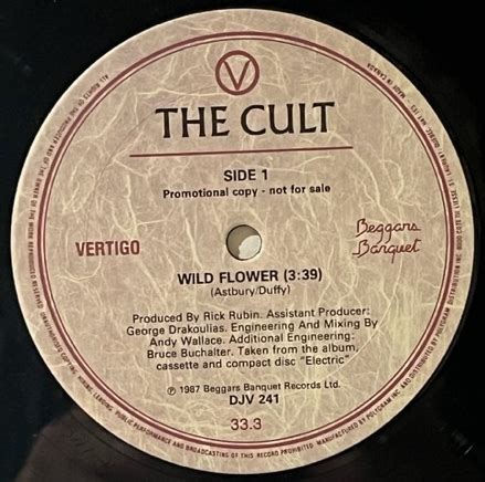 The Cult – Wild Flower (12" Promo Single - Canadian Pressing) - Record ...