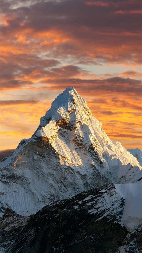 Sunset, clouds, sky, mountain's peak, 720x1280 wallpaper Amazing Nature ...