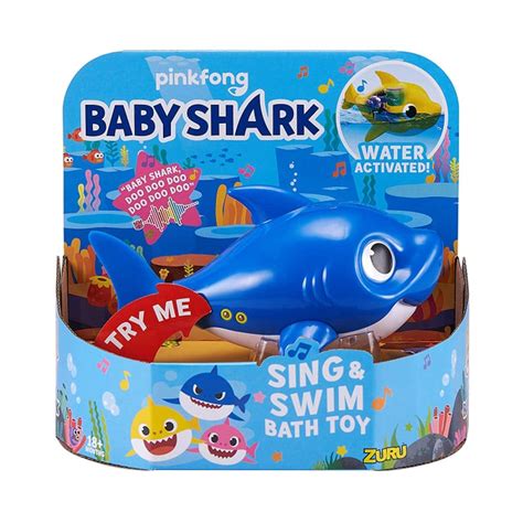 Robo Alive Junior Baby Shark Battery-Powered Sing and Swim Bath Toy ...