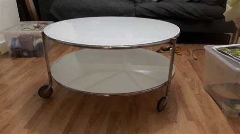 IKEA STRIND White Glass Coffee Table, Round | in London | Gumtree