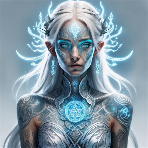 Mysterious goddess with runic symbols - AI Generated Artwork - NightCafe Creator