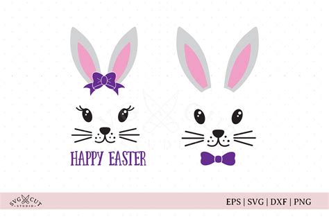 Easter Bunny Face SVG Cut Files By SVG Cut Studio | TheHungryJPEG