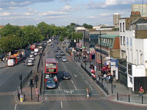 Mile End | Mile End Road | Looking east, from the top of the Green ... East London, London Uk ...