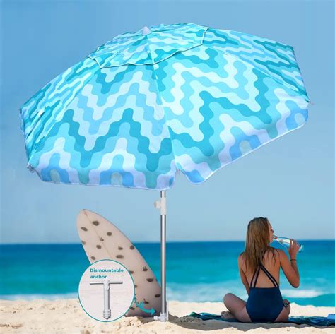 Amazon.com : AMMSUN 7ft Heavy Duty Windproof Beach Umbrella with Tilt ...