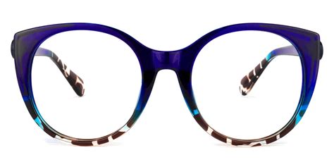 Tiesha - Round Blue Eyeglasses | Vooglam