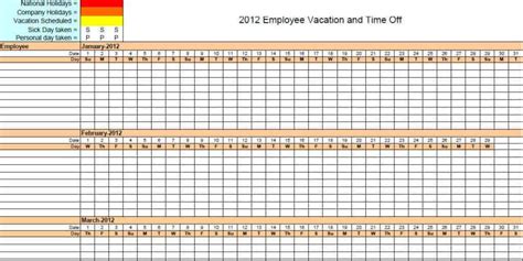 Vacation Tracker Template ~ Excel Templates