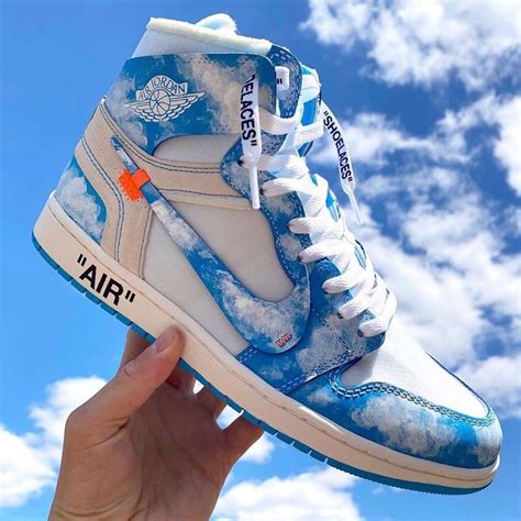 OFF-WHITE x Air Jordan 1 High "UNC" AQ0818-148 Blue White in 2021 | Air ...