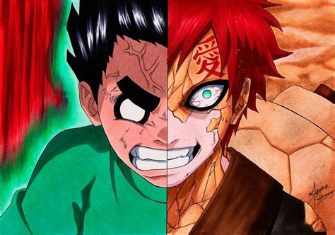 rock lee vs gaara | Otaku anime, Naruto desenho, Personagens de anime