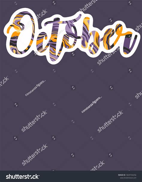 October Cursive Font Halloween Colors Stock Illustration 1829734256 ...