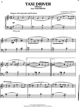 Taxi Driver Theme (Pg 40) - Taxi Driver Free Piano Sheet Music PDF