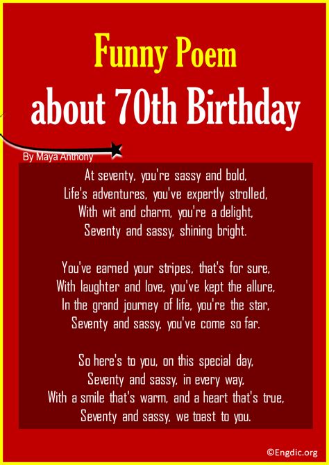 10 Best Funny Poems for 70th Birthday - EngDic