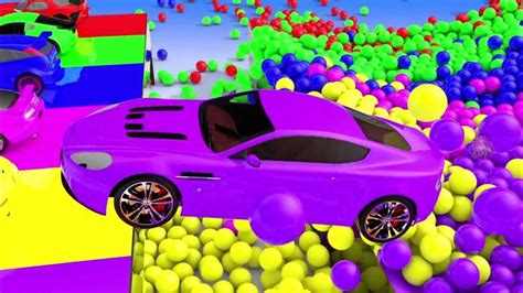 Learn Colors with Soccer Balls Cars Color Changing | Color Slider Track video | Sports Cars for ...