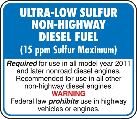 Ultra-Low Sulfur Non-Highway Diesel Fuel - Safety Label LCHL592