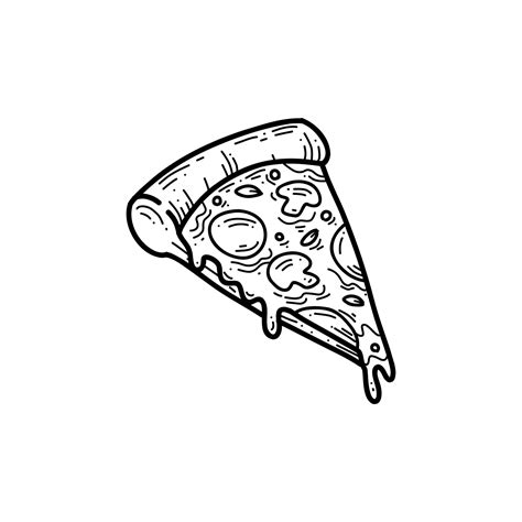 melting pizza slice outline hand drawn doodle illustration 10352241 ...