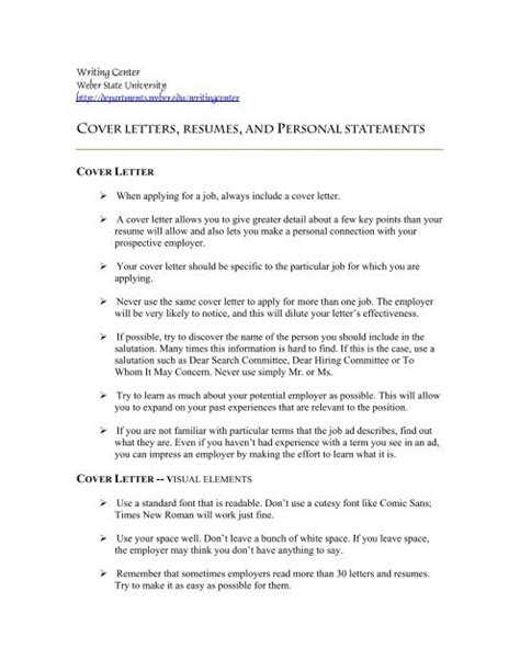 Tips for Cover Letter, Resume, and Personal Statement