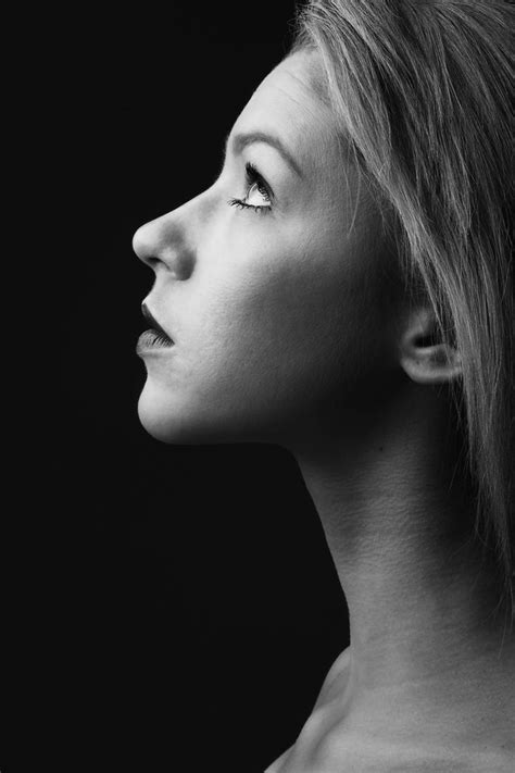 Black and white portrait-side view | Portrait, Side portrait, Profile photography