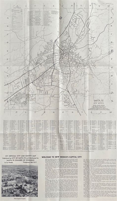 [Santa Fe] Official City and County Map by Chamber of Commerce: (1971 ...