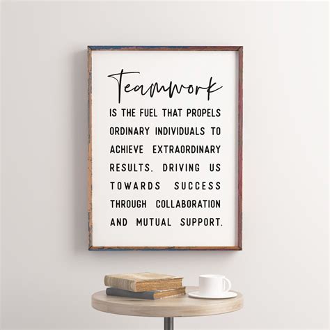 Teamwork Quotes Printable Art, Motivational Wall Art for Office, Home Office Decor, Digital ...