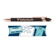 Wise Doctor Black/Rose-Gold Stylus Pen - One-Color Personalization Available | Positive Promotions