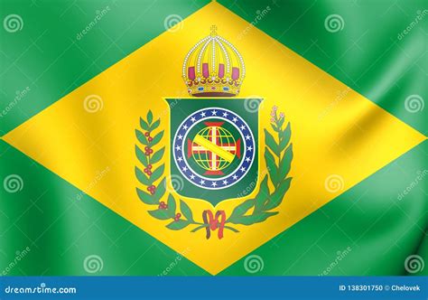 3D Empire of Brazil Flag 1870-1889. Stock Illustration - Illustration of brazil, pleat: 138301750