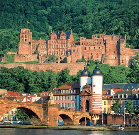 Heidelberg, Germany: an old town built around cobblestone streets. there are 200 steps to climb ...