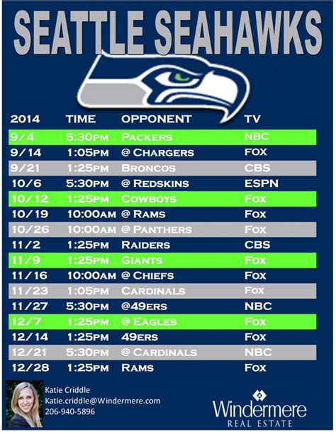 Seattle Seahawks Schedule Wallpaper - WallpaperSafari