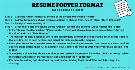 How To Put A Resume Footer with Proper Content - CareerCliff