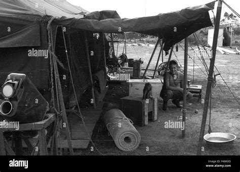 Vietnam war base camp Black and White Stock Photos & Images - Alamy