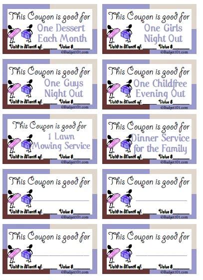 Free Printable Gift Coupons | Homemade Holiday Gift Coupons