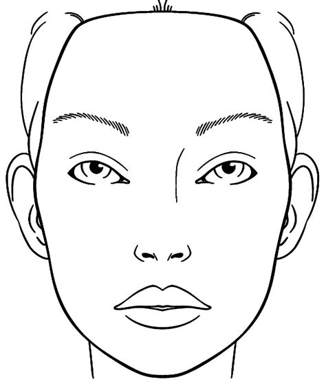 Makeup Face Coloring Page - Free Printable Coloring Pages for Kids