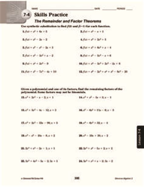 Remainder Theorem Worksheet - prntbl.concejomunicipaldechinu.gov.co