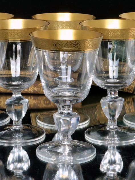 Crystal WINE Glasses Goblets With Gold Rim THERESIENTHAL - Etsy | Crystal wine glasses, Vintage ...