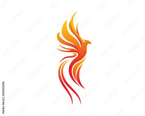 Modern Bird Logo - Flaming Phoenix Symbol Stock Vector | Adobe Stock