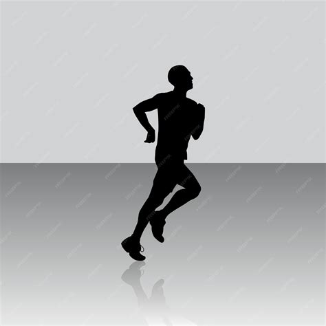 Premium Vector | The silhouette of a male running athlete