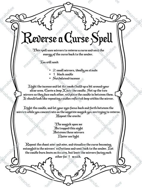 Reverse a Curse Spell Image Witches' Dinner Party Digital Clipart Instant Download Halloween ...