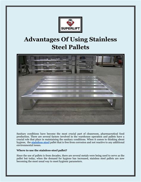 Advantages Of Using Stainless Steel Pallets by Superlift Material Handling Inc - Issuu