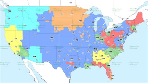 NFL Week 6 TV broadcast maps