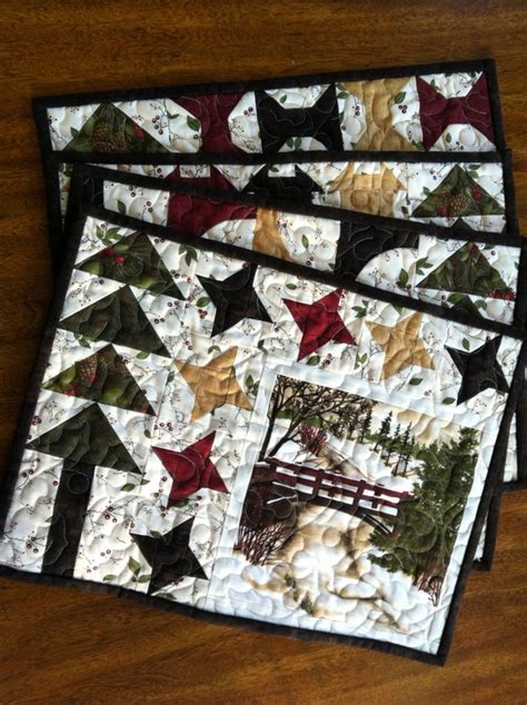 quilted placemats christmas placemats winter placemats