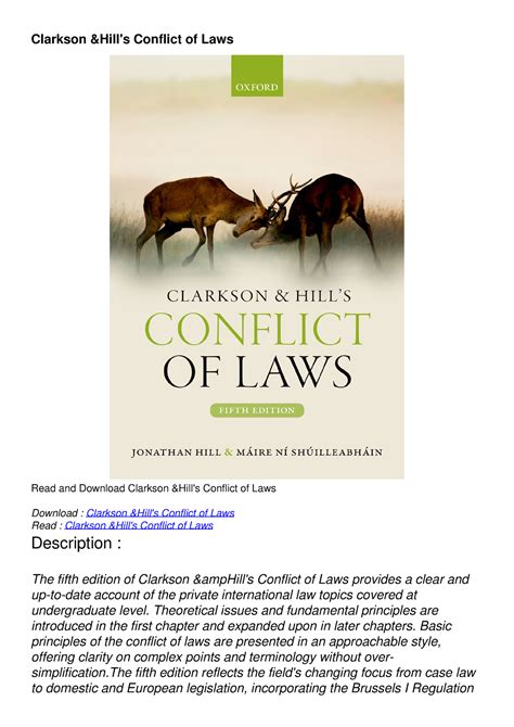 Read ebook [PDF] Clarkson Hill's Conflict of Laws - Clarkson &Hill's Conflict of Laws Read and ...