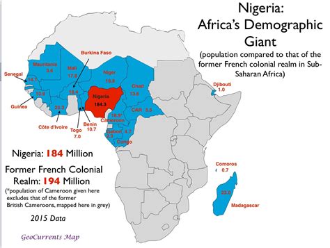 Nigeria's population compared to the population of former French ...