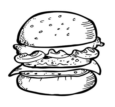 Beef burger coloring book to print and online