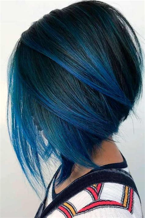 Bob haircut with blue highlights | Undercut Bob Hairstyles | Blue hair, Bob cut, Bob Hairstyles