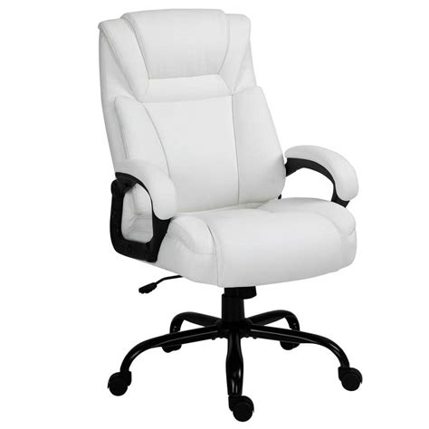 Vinsetto White, Big and Tall Executive Office Chair 400 lbs. Computer ...