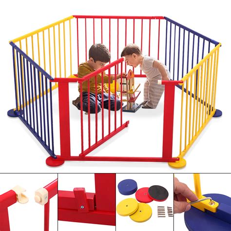 Baby Superyard Playard Fence Gate Portable Indoor Outdoor 6 Panel Play Area