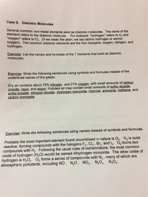 Solved Several common non-metal elements exist as diatomic | Chegg.com